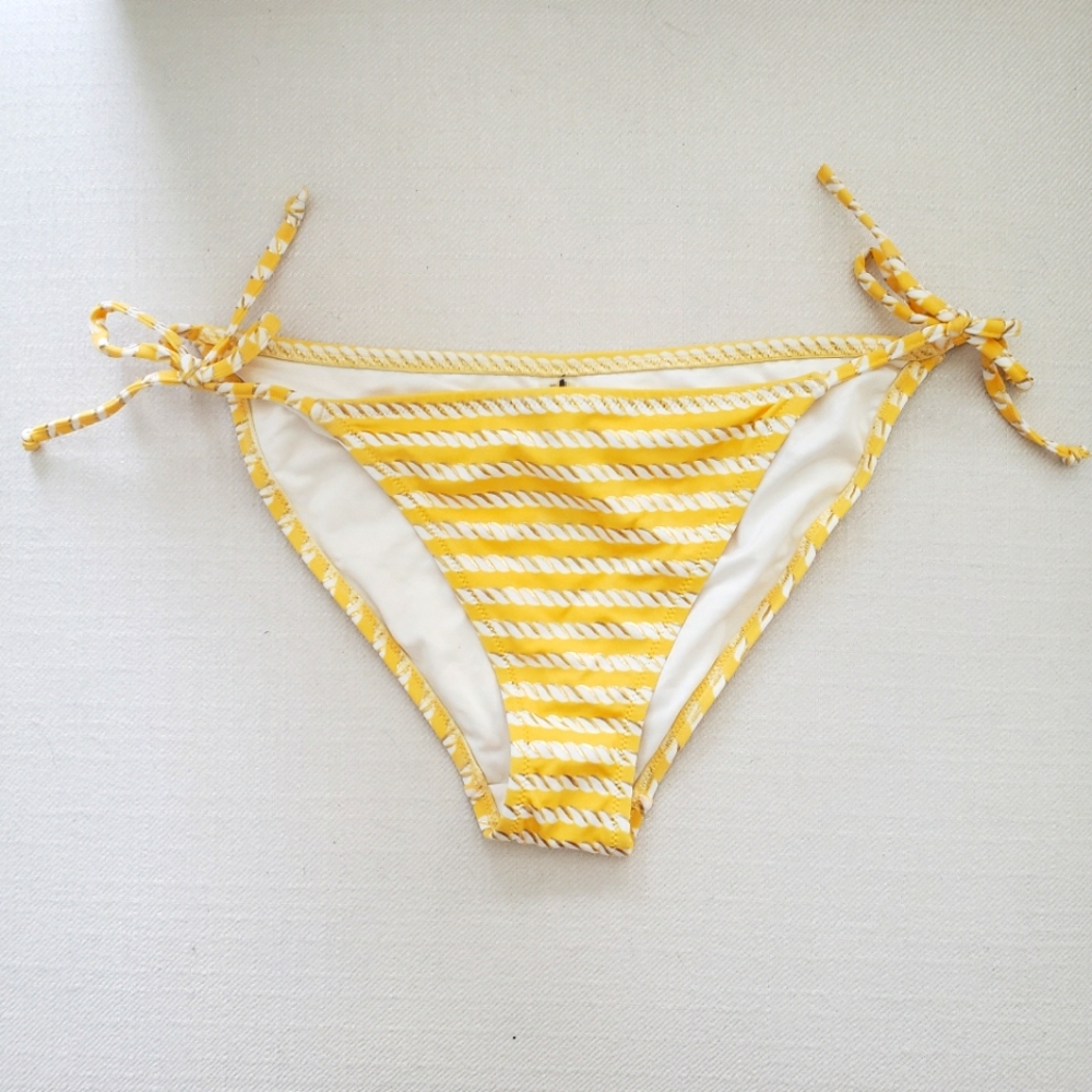 SOLD!! Victoria's Secret Yellow and White Bikini Bottom NWOT
